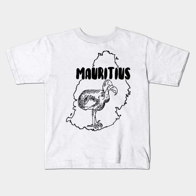 Mauritius Dodo Bird Tourism Kids T-Shirt by encycloart